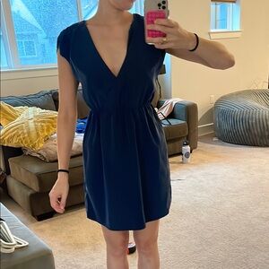 Forever 21 Blue Flutter Sleeve Mini Sundress